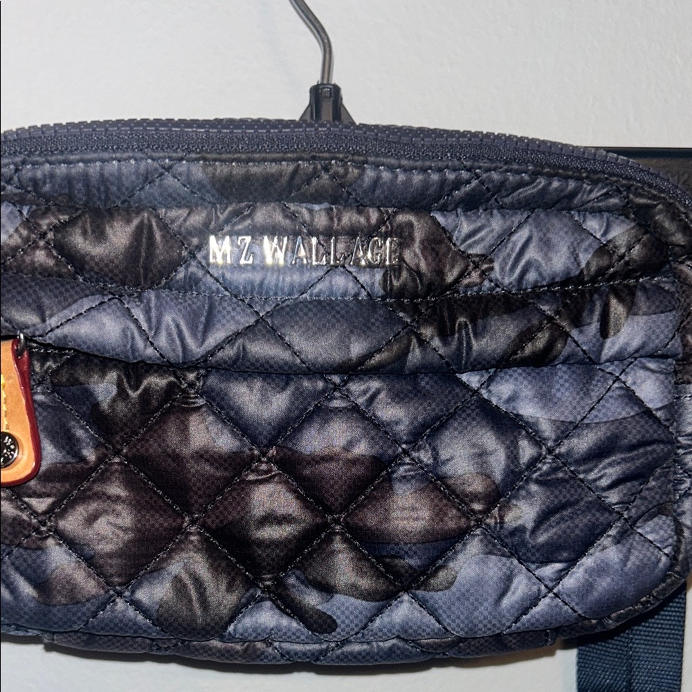 MZ Wallace Quilted Belt Bag in Navy and Black camo